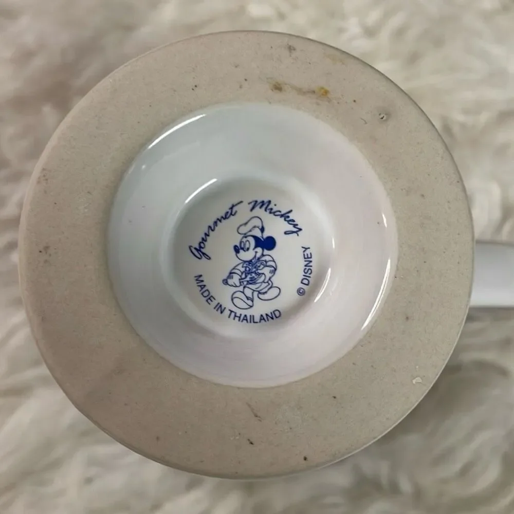 GOURMET DISNEY 10 oz Pedestal Mug 8” Saucer Blue Embossed Mickey Set Retired